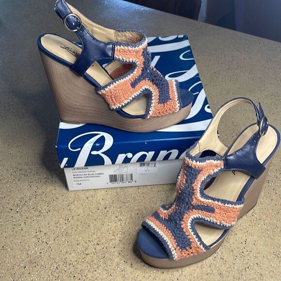 Lucky Brand RIVERR Crochet Boho Wedge Sandals 7 - Picture 3 of 15